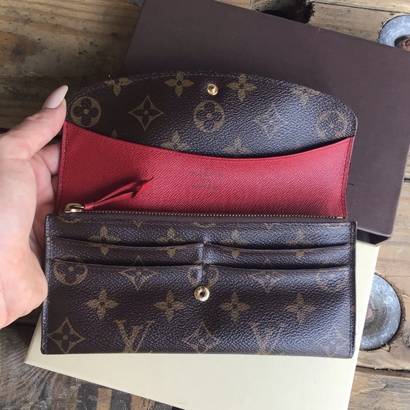 💥SOLD💥LV in BOX! Long Wallet Portefeuille Emilie M60136 Browns Monogram - Picture 5 of 16